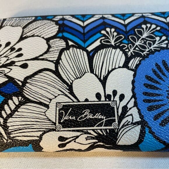Vera Bradley Leather Blue Bayou All in One Wallet Zipper - Picture 11 of 11